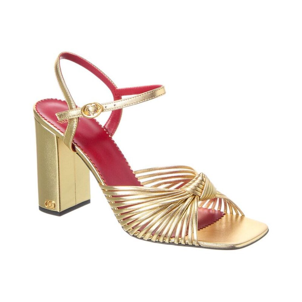 Valentino Annet 89 Leather Sandal, Gold